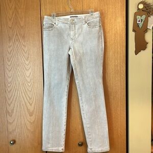 New Chico's Light Tan SO Slimming Stretch Denim Jeans Size 0 (fits size 8) EUC